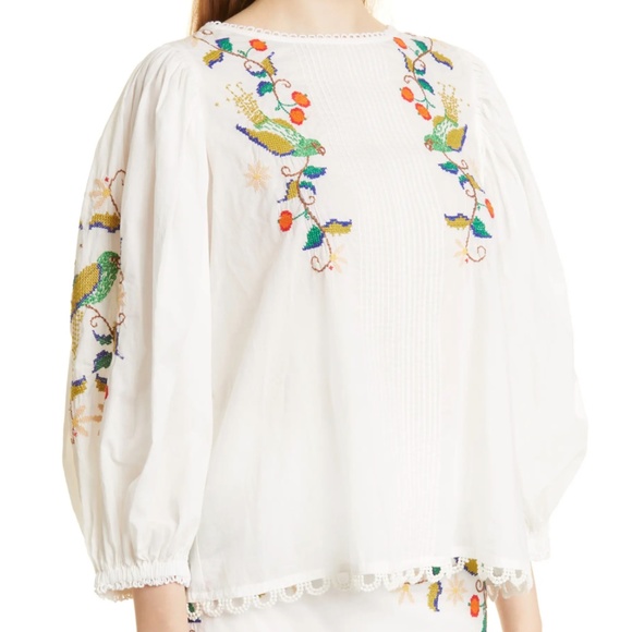 NWT $195 FARM RIO Pitanga Embroidered Blouse in size Large! - Picture 2 of 10